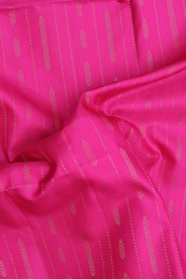 Soft Silk Saree In Rani Pink With Stripes Design