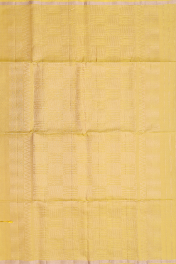 Soft Silk Saree In Yellow With Stripes Design