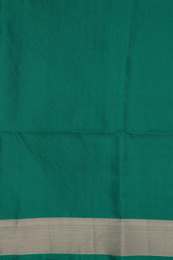Soft Silk Saree In Emerald Green With Allover Design