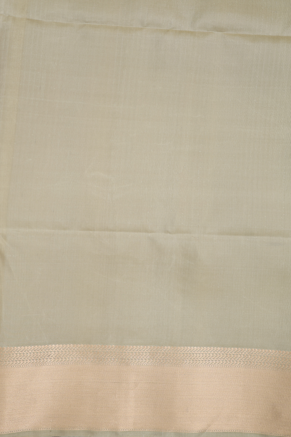 Soft Silk Saree In Cardamom Green With Allover Design