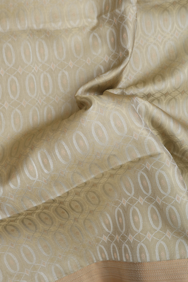 Soft Silk Saree In Cardamom Green With Allover Design