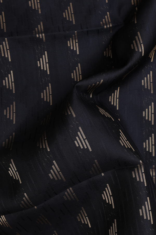 Soft Silk Saree In Black With Zari Buttas