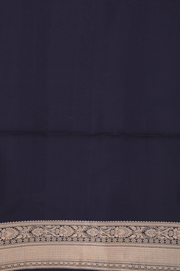 Soft Silk Saree In Black With Peacock Buttas