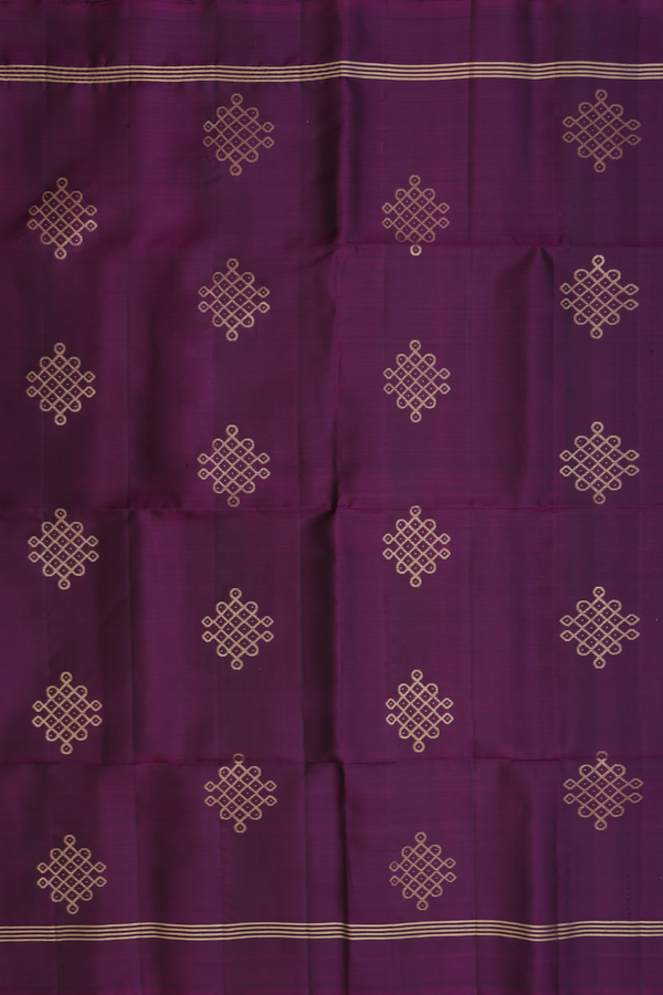 Soft Silk Saree In Grape Purple With Kolam Motifs