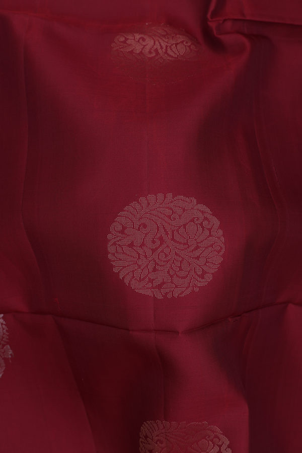 Soft Silk Saree In Red With Paisley Motifs