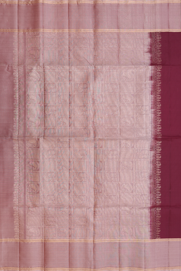 Soft Silk Saree In Maroon With Square Motifs