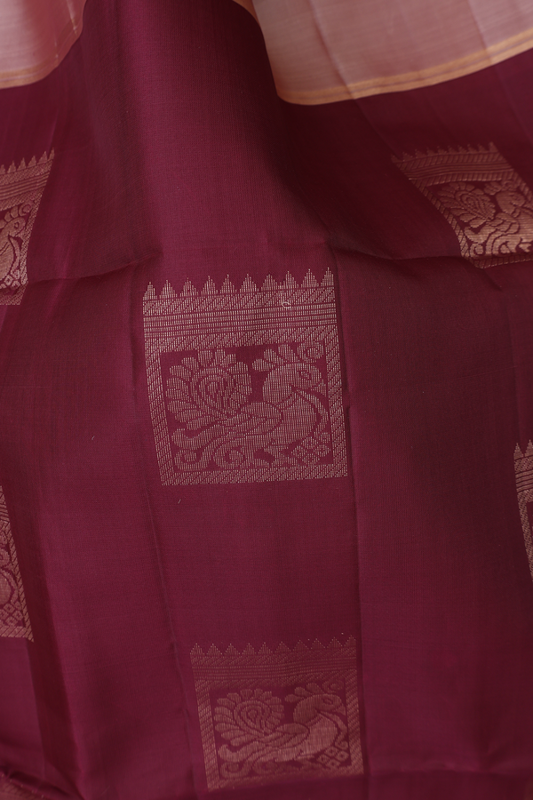 Soft Silk Saree In Maroon With Square Motifs