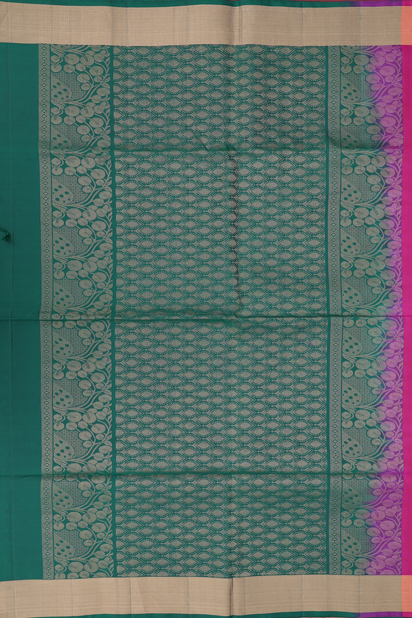 Soft Silk Saree In Rani Pink With Floral Motifs