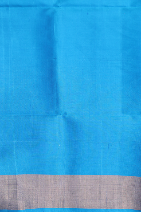 Soft Silk Saree In Royal Blue With Floral Motifs