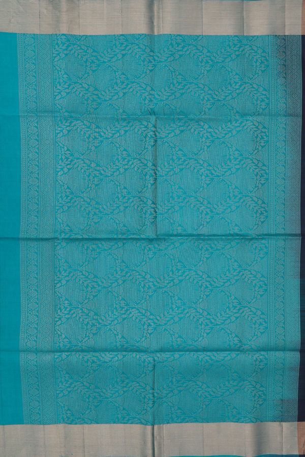 Soft Silk Saree In Charcoal Grey With Floral Motifs