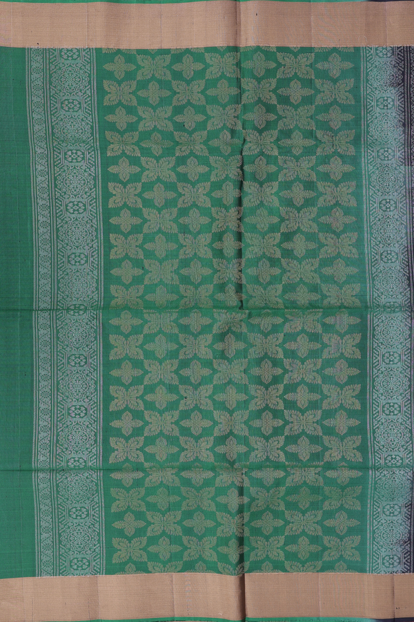 Soft Silk Saree In Black With Floral Design