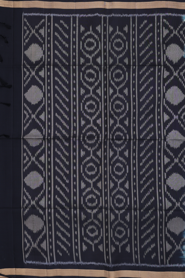 Soft Silk Saree In Light Turkish Blue With Checks Design