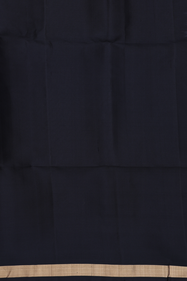 Soft Silk Saree In Black With Temple Design