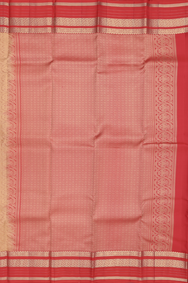 Kanchipuram Silk Saree In Yellow With Circle Motifs