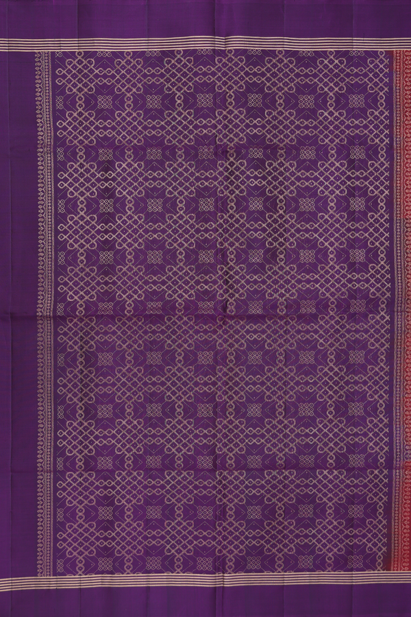 Soft Silk Saree In Berry Red With Kolam Buttas