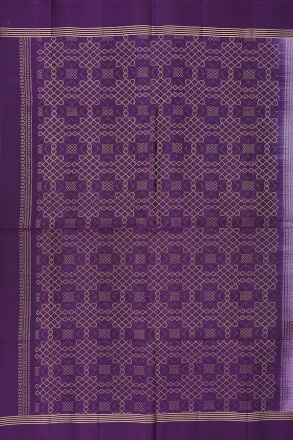 Soft Silk Saree In Dusty Purple With Kolam Buttas