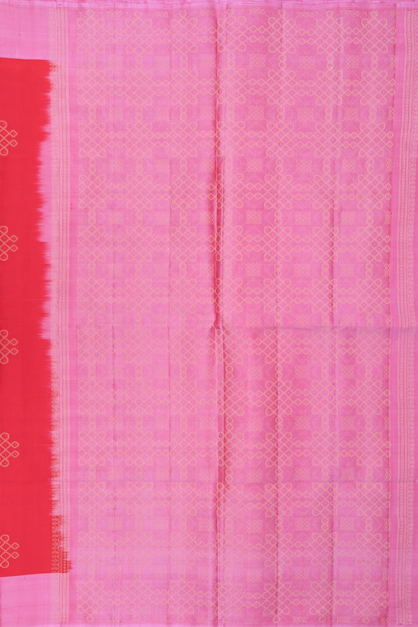 Soft Silk Saree In Chilli Red With Zari Buttas