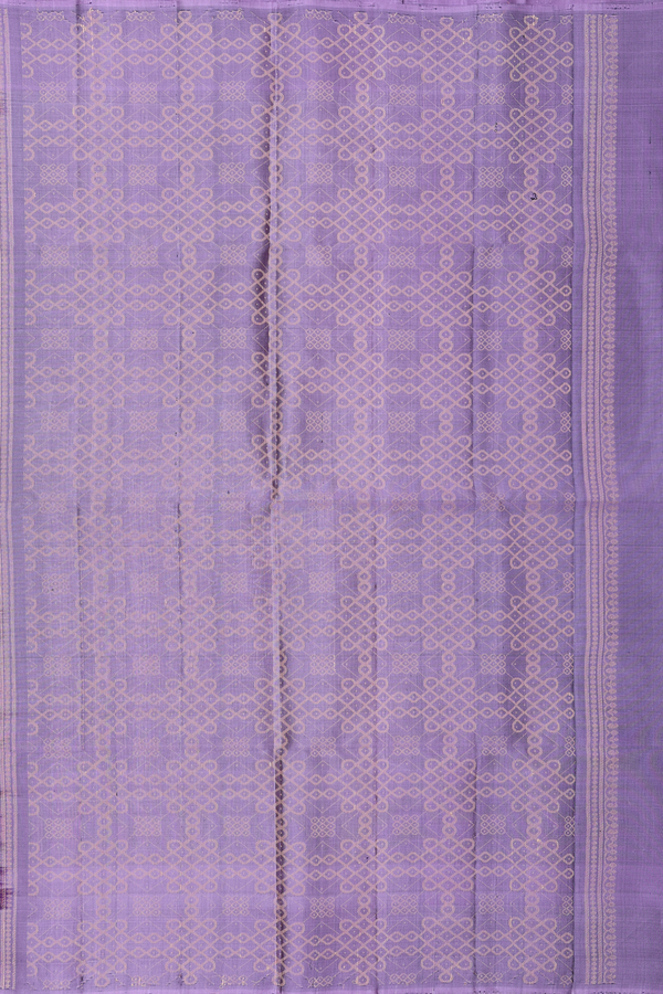 Soft Silk Saree In Deep Purple With Kolam Buttas