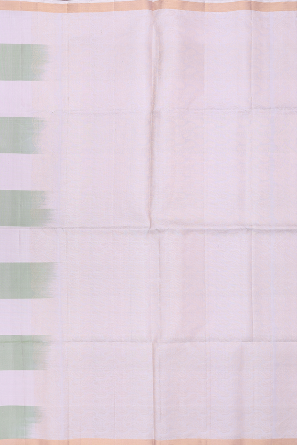 Soft Silk Saree In Green And Grey With Checks Design