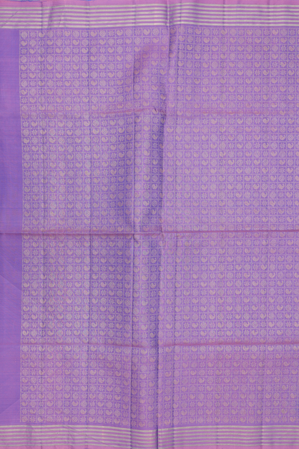 Soft Silk Saree In Cobalt Blue With Polka Buttas