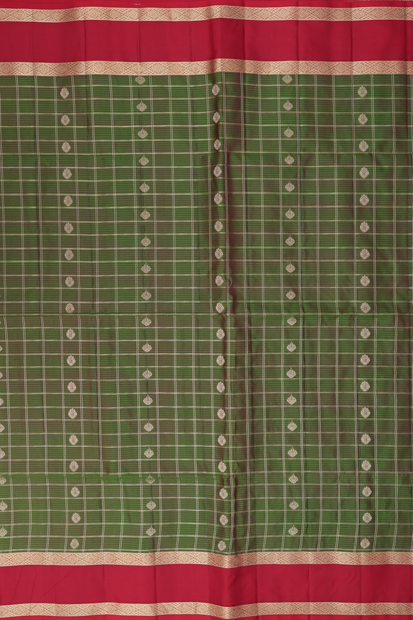 Soft Silk Saree Dual Tone With Checks Design