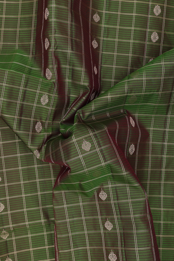 Soft Silk Saree Dual Tone With Checks Design