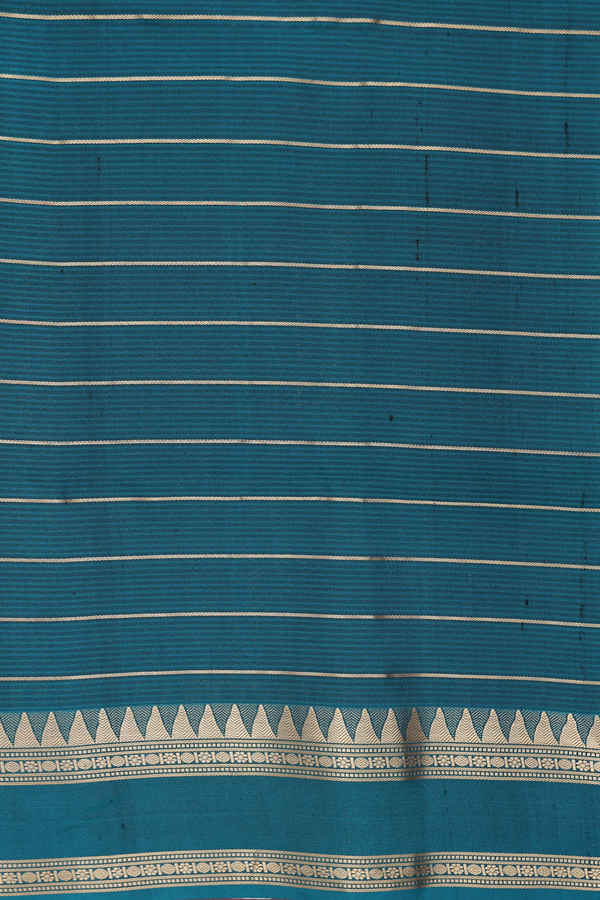 Soft Silk Saree In Green With Checks Design