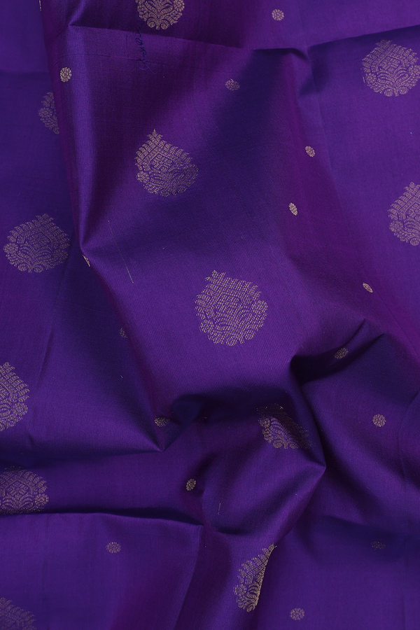 Soft Silk Saree In Purple With Zari Buttas