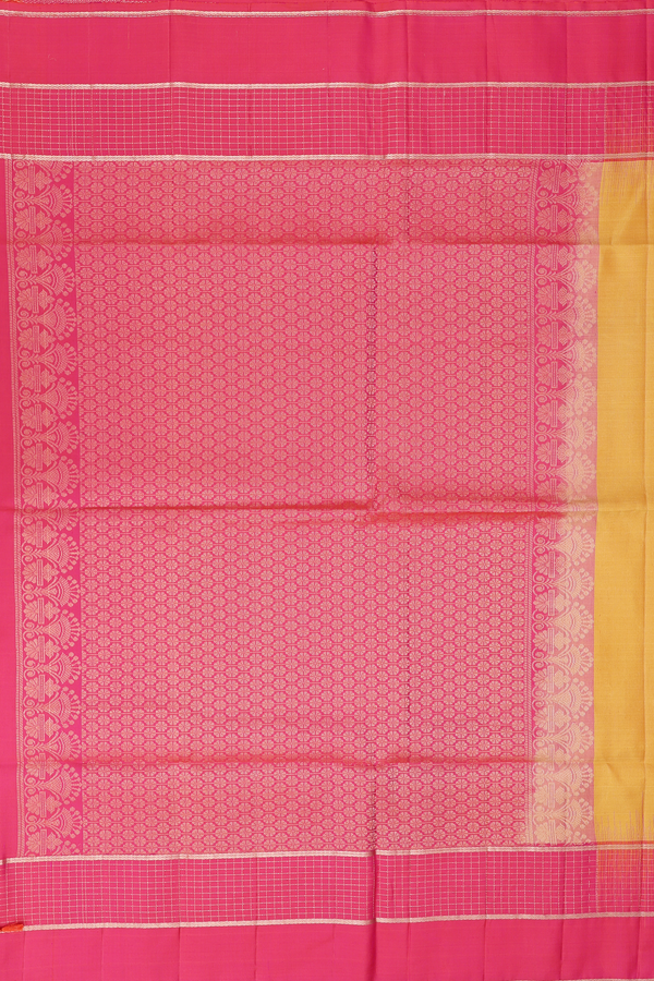 Soft Silk Saree In Yellow With Zari Buttas