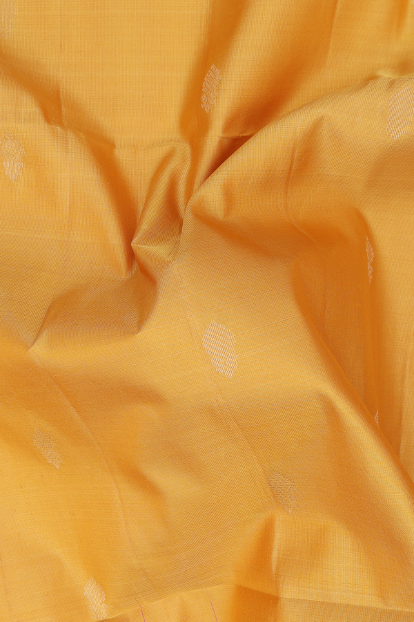 Soft Silk Saree In Yellow With Zari Buttas