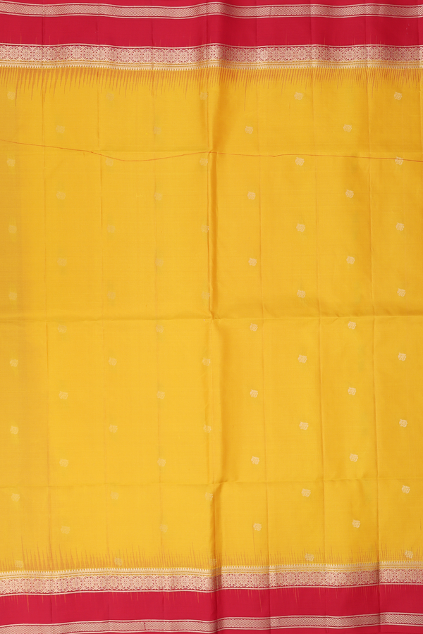 Soft Silk Saree In Yellow With Zari Buttas