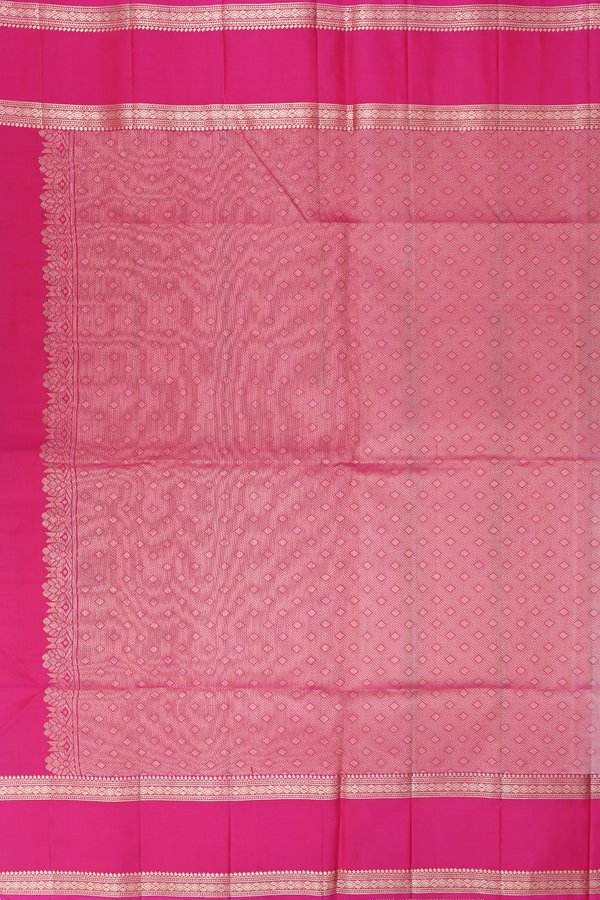 Soft Silk Saree In Lavender Pink With Checks Design