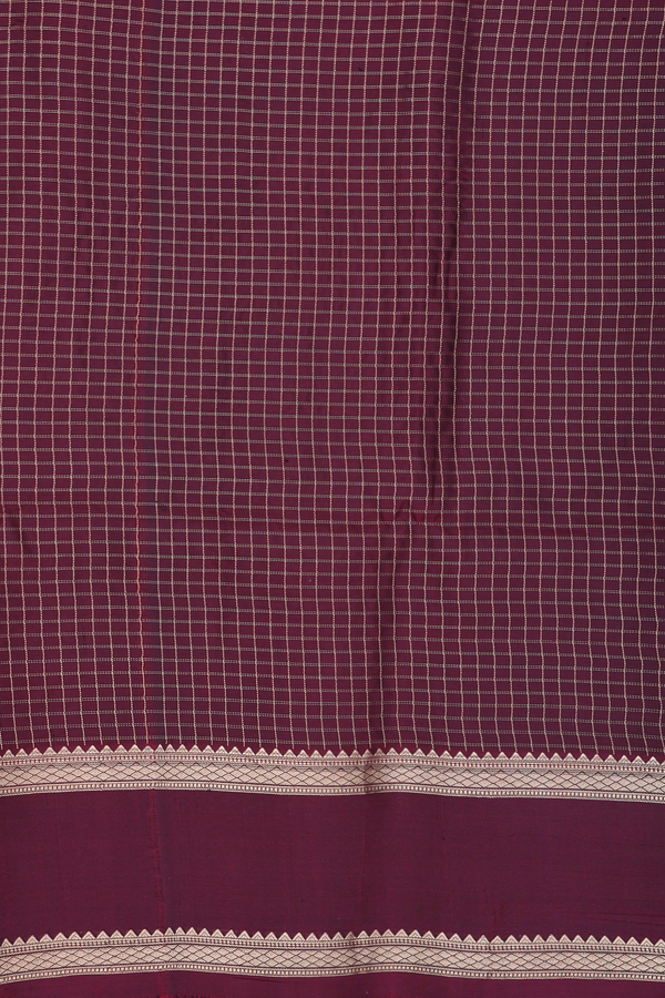 Soft Silk Saree In Blush Pink With Checks Design
