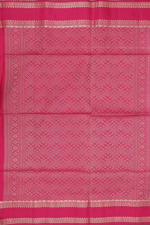 Soft Silk Saree In Cream Color With Checks Design