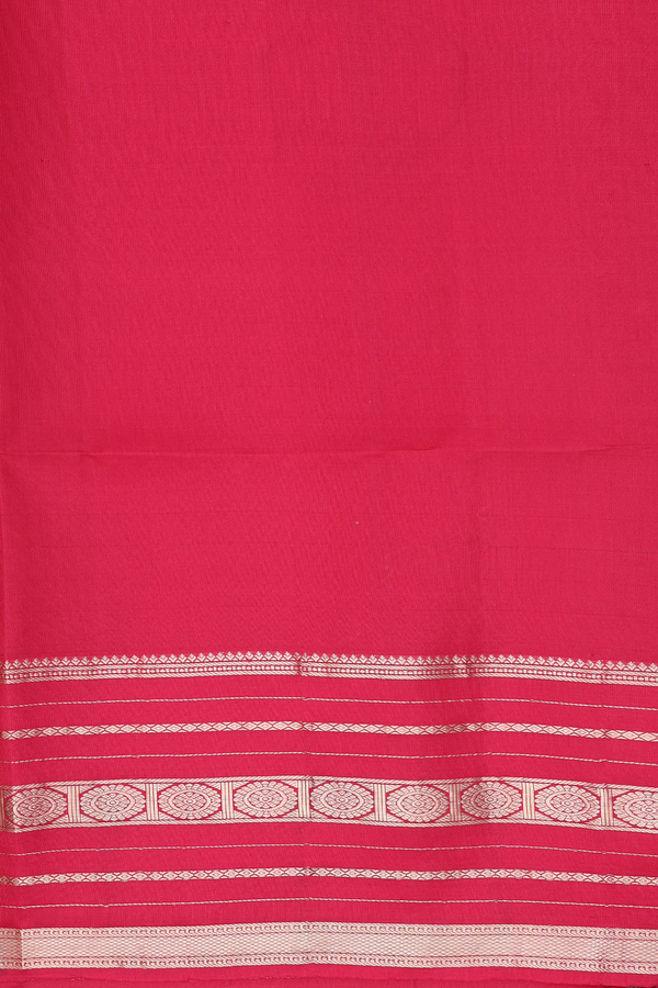 Soft Silk Saree In Green With Stripes Design
