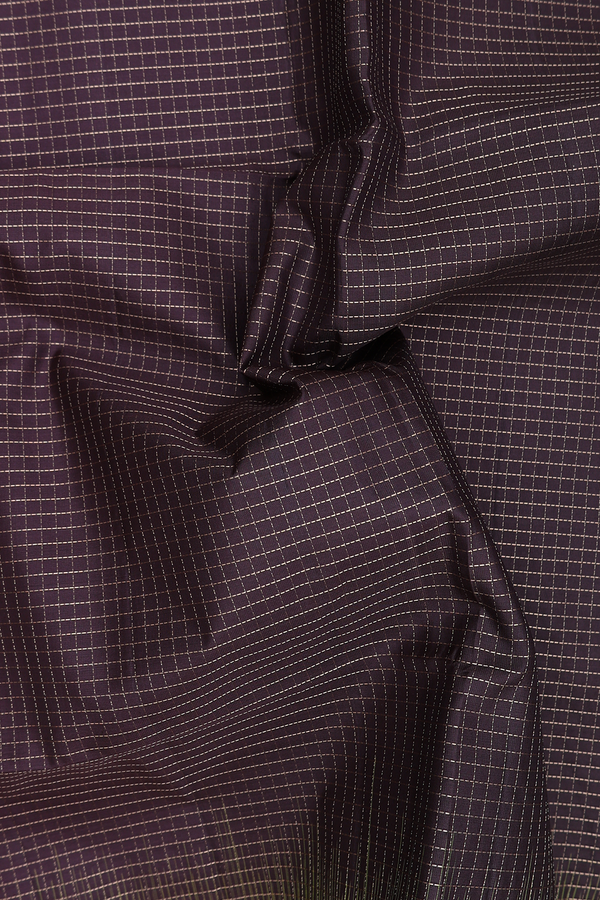 Soft Silk Saree In Coffee Brown With Checks Design