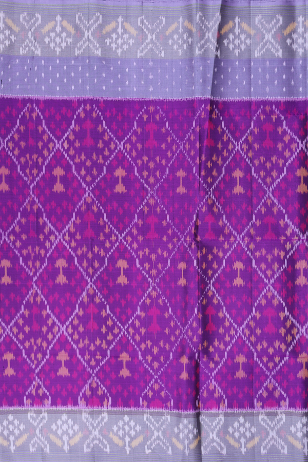 Soft Silk Saree In Grape Purple With Diamond Design