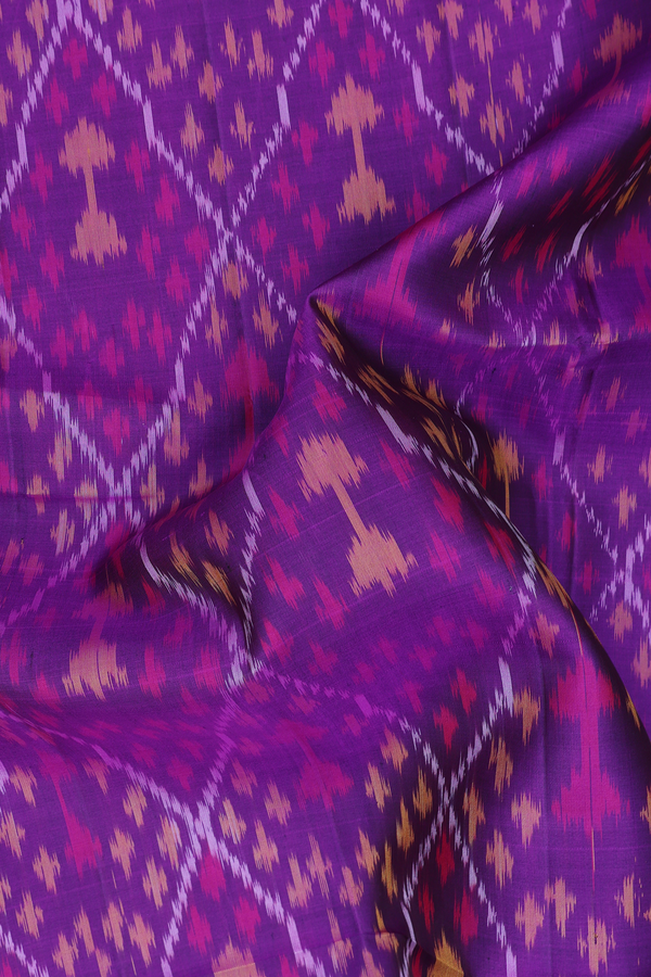 Soft Silk Saree In Grape Purple With Diamond Design