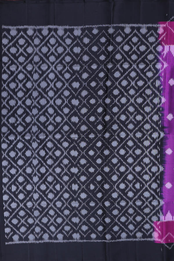 Soft Silk Saree In Grape Purple With Ikat Buttas