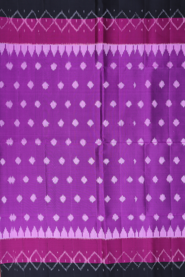 Soft Silk Saree In Grape Purple With Ikat Buttas