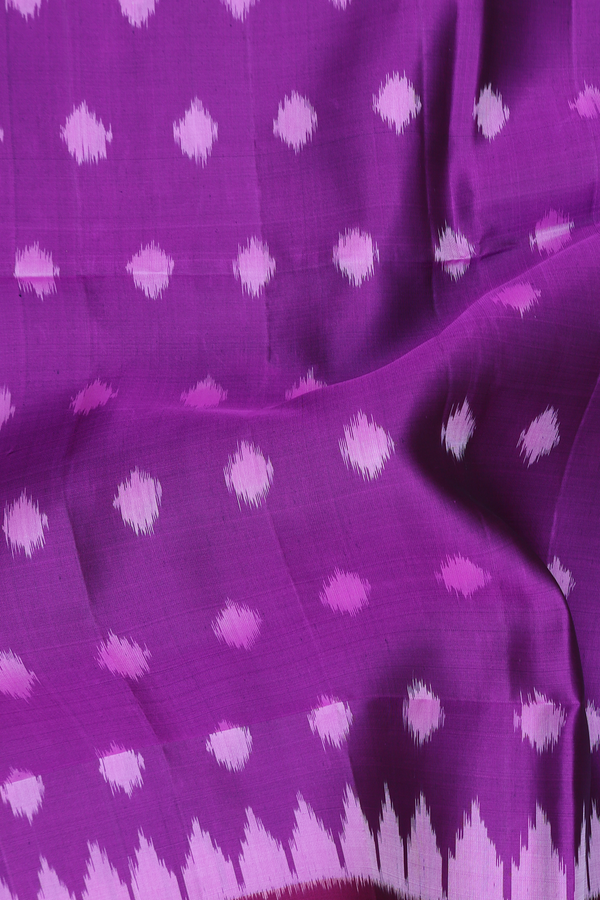Soft Silk Saree In Grape Purple With Ikat Buttas