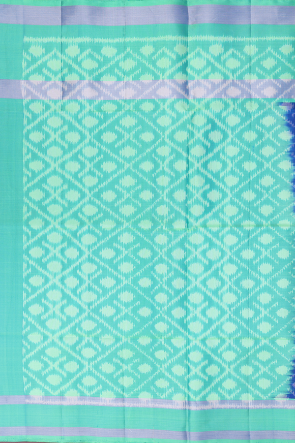 Soft Silk Saree In Royal Blue With Ikat Buttis
