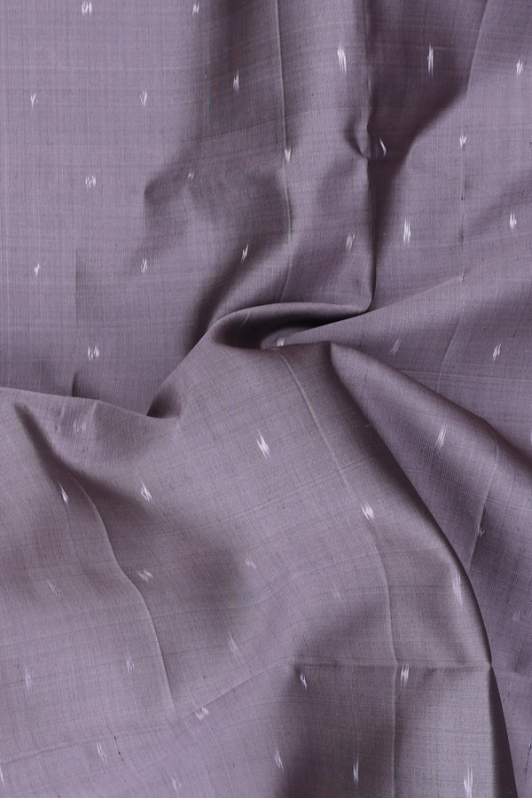 Soft Silk Saree In Dusty Grey With Ikat Buttis