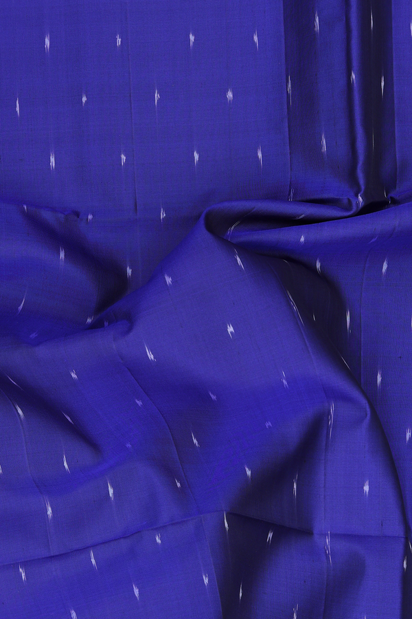 Soft Silk Saree In Royal Blue With Ikat Buttis