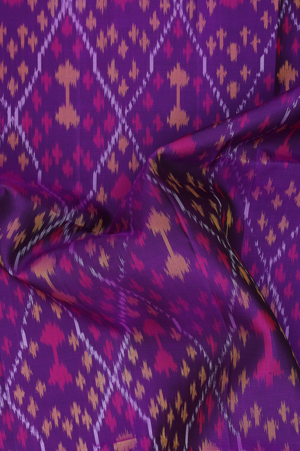Soft Silk Saree In Grape Purple With Diamond Design