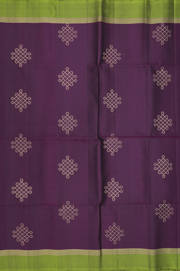 Soft Silk Saree In Coffee Brown With Kolam Buttas