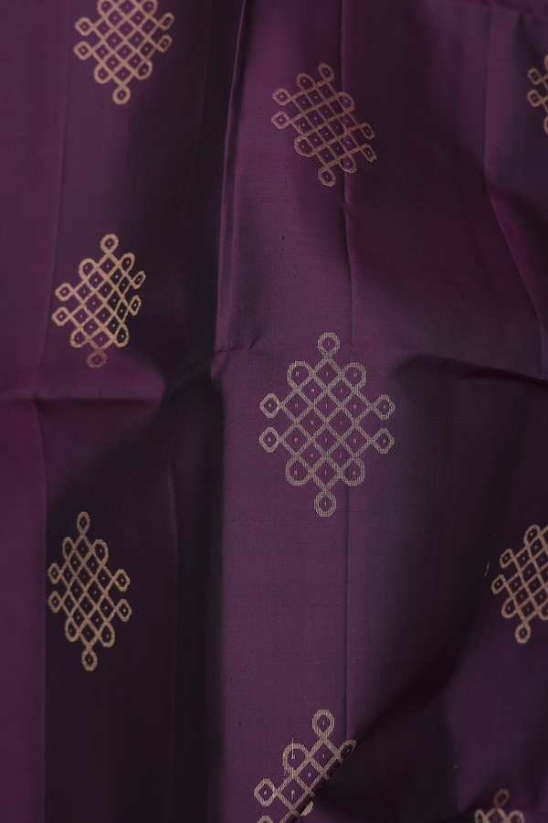 Soft Silk Saree In Coffee Brown With Kolam Buttas