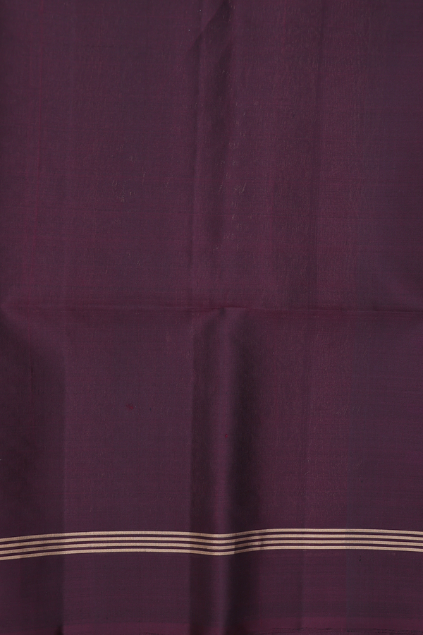 Soft Silk Saree In Dark Brown With Kolam Buttas