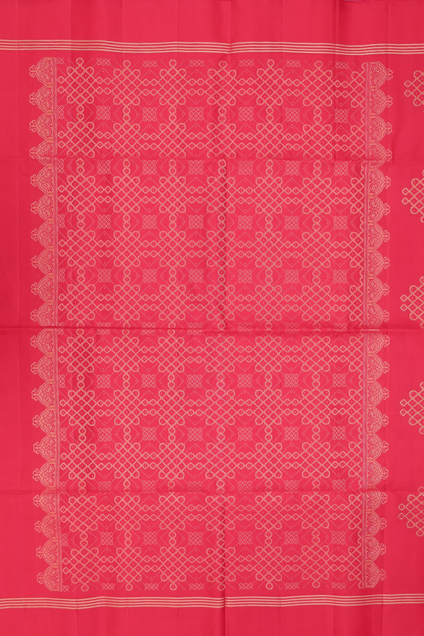 Soft Silk Saree In Scarlet Red With Kolam Buttas