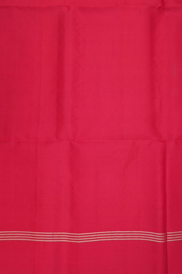 Soft Silk Saree In Scarlet Red With Kolam Buttas